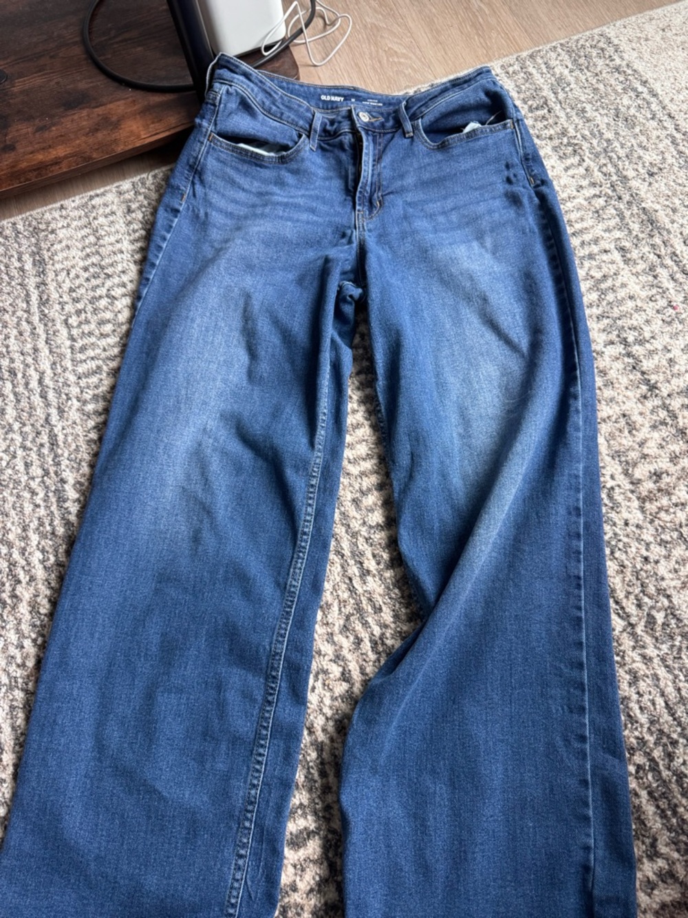 Old Navy Women's Wide-Leg Jeans - Dark Blue Denim